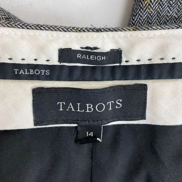 Talbots Raleigh Size 14 Confetti Herringbone Lined Dress Pants Wide Leg Pockets - Picture 7 of 8